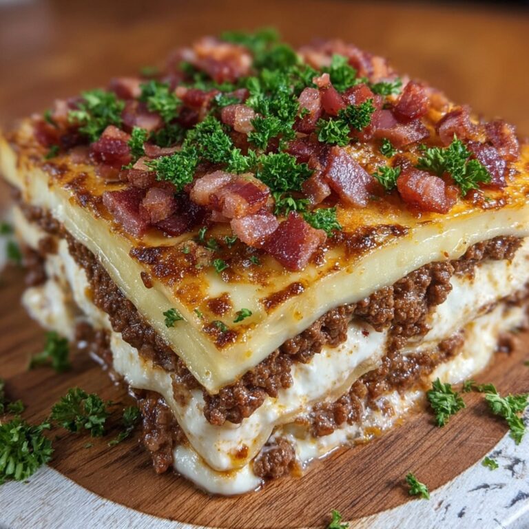 Parmesan Garlic Bacon Cheeseburger Lasagna Recipe