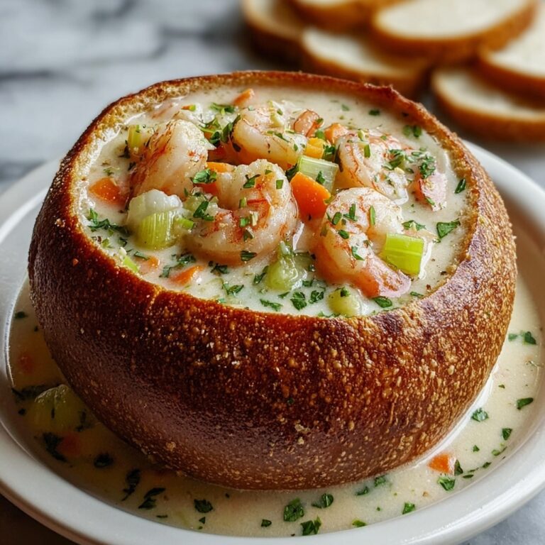 Stuffed Seafood Soup Bread Bowl Recipe