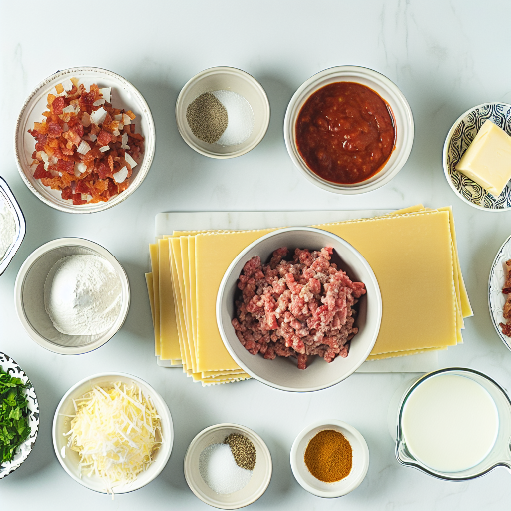 Parmesan Garlic Bacon Cheeseburger Lasagna Recipe - Recipe Image