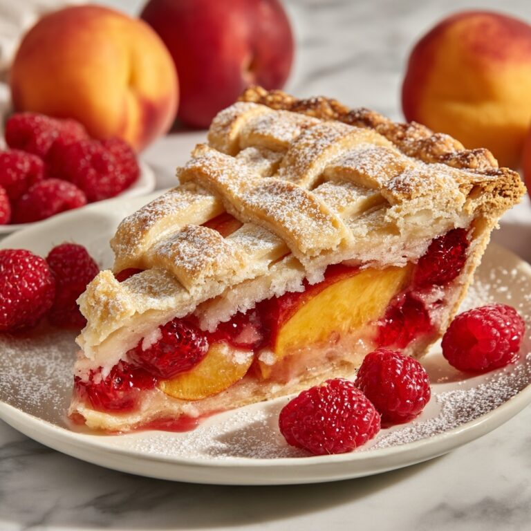 Raspberry Peach Pie with Buttery Crust and Sparkling Sugar Recipe