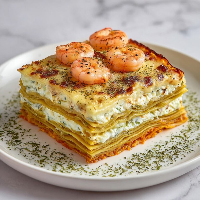 Seafood Lasagna with Shrimp, Crab, and Creamy Alfredo Cheese Sauce Recipe
