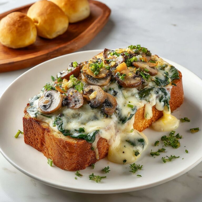 Cheesy Spinach Artichoke & Mushroom Stuffed Baguette Delights! Recipe