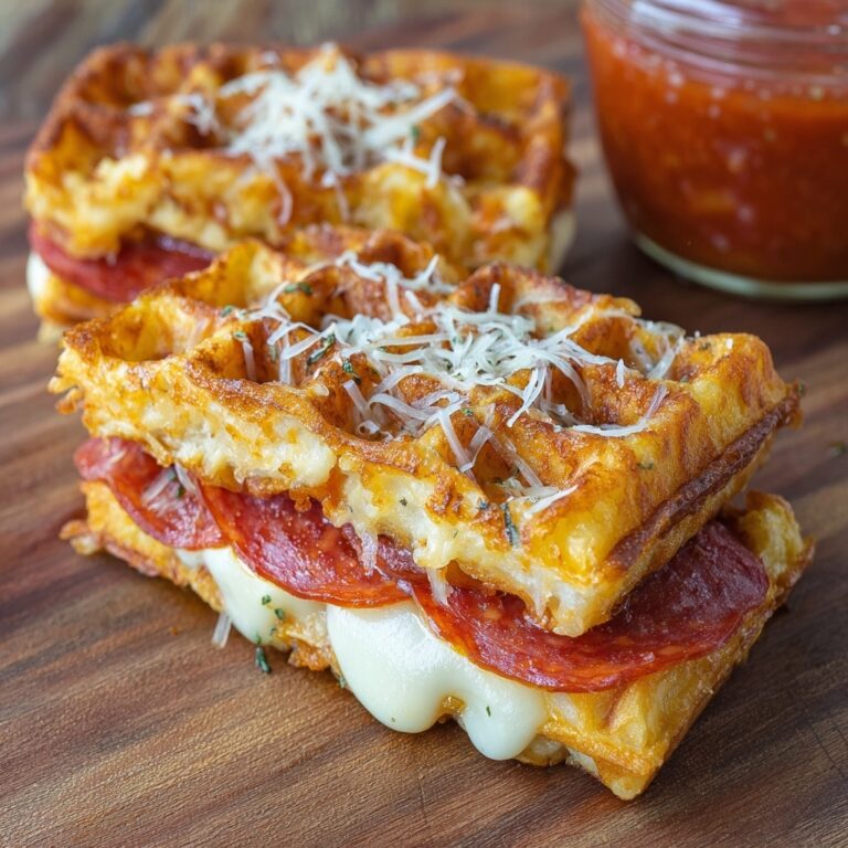 Cheesy Pepperoni Pizza Stuffed Waffles Recipe