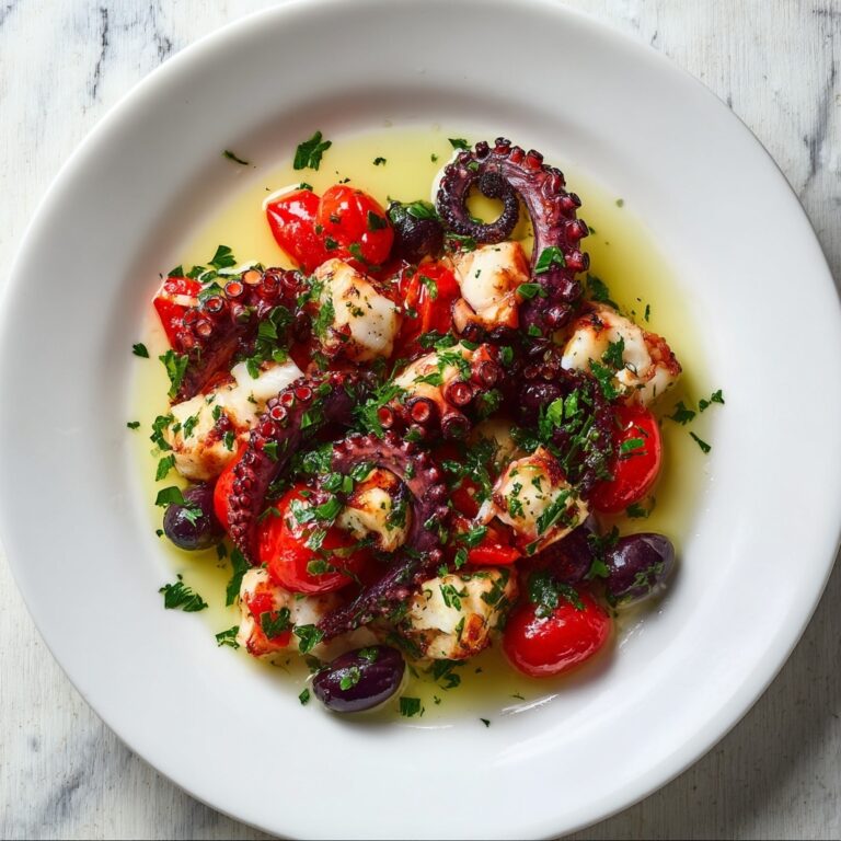 Octopus Salad with Cherry Tomatoes, Olives, and Fresh Herbs Recipe