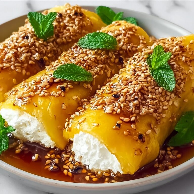 Oven Fried Feta Rolls with Chili Honey Recipe