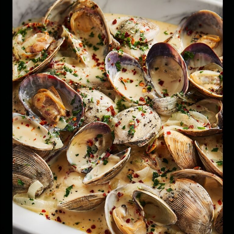 Garlic Butter Clams with White Wine Cream Sauce Recipe