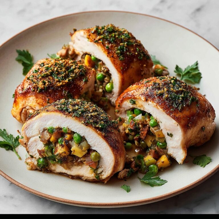 Stuffed Chicken Breast with Savory Vegetable and Breadcrumb Filling Recipe