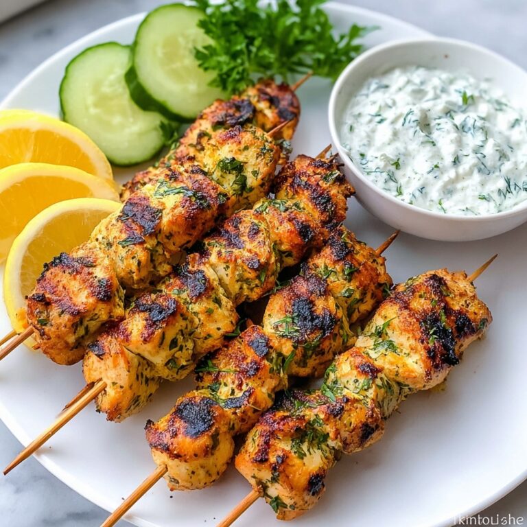 Greek Chicken Souvlaki with Tzatziki Sauce Recipe