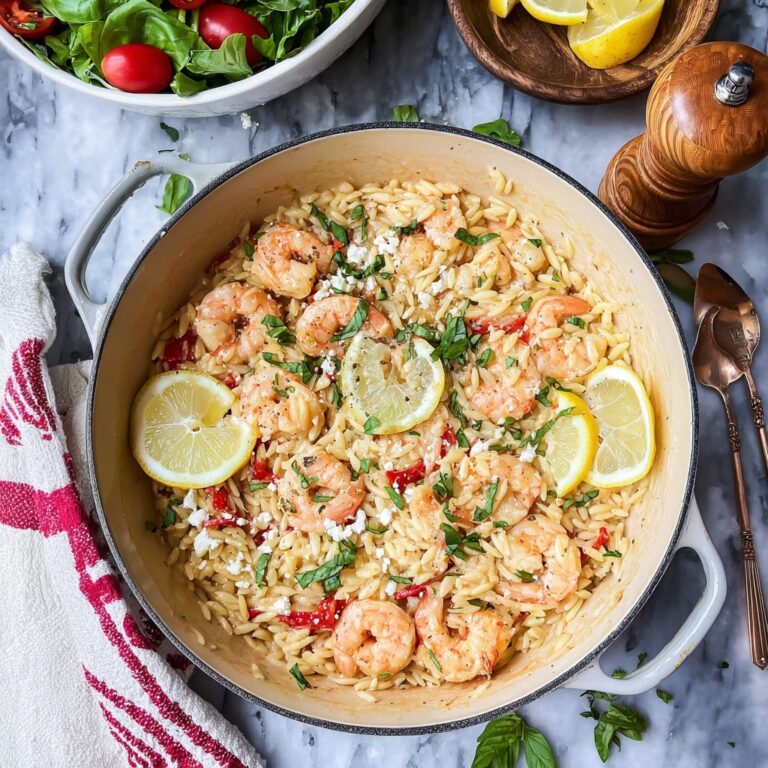 Lemony Orzo with Shrimp and Feta Recipe