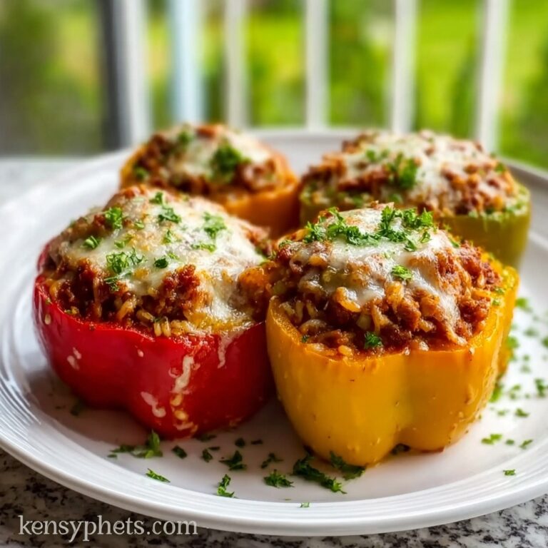 Stuffed Bell Peppers with Ground Beef and Rice Recipe