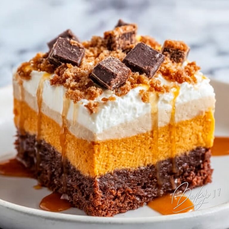 Pumpkin Better Cake with Heath Bits and Caramel Drizzle Recipe