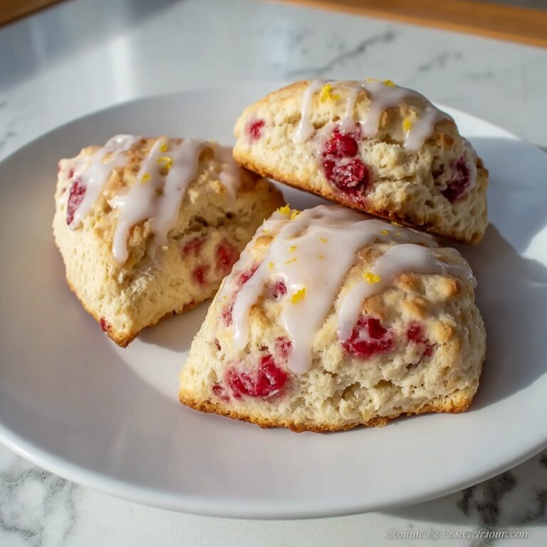 Lemon Raspberry Scones with Optional Lemon Glaze Recipe