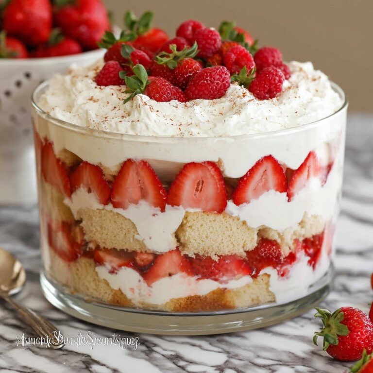 Strawberry and Custard Fruit Trifle with Whipped Cream Recipe