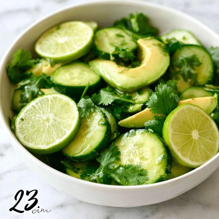 Healthy Cucumber Avocado Salad with Tangy Lime & Cilantro Recipe