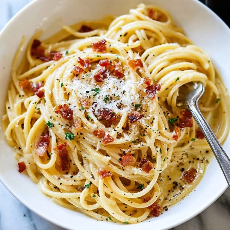 Creamy Traditional Italian Carbonara Pasta with Pancetta or Guanciale Recipe