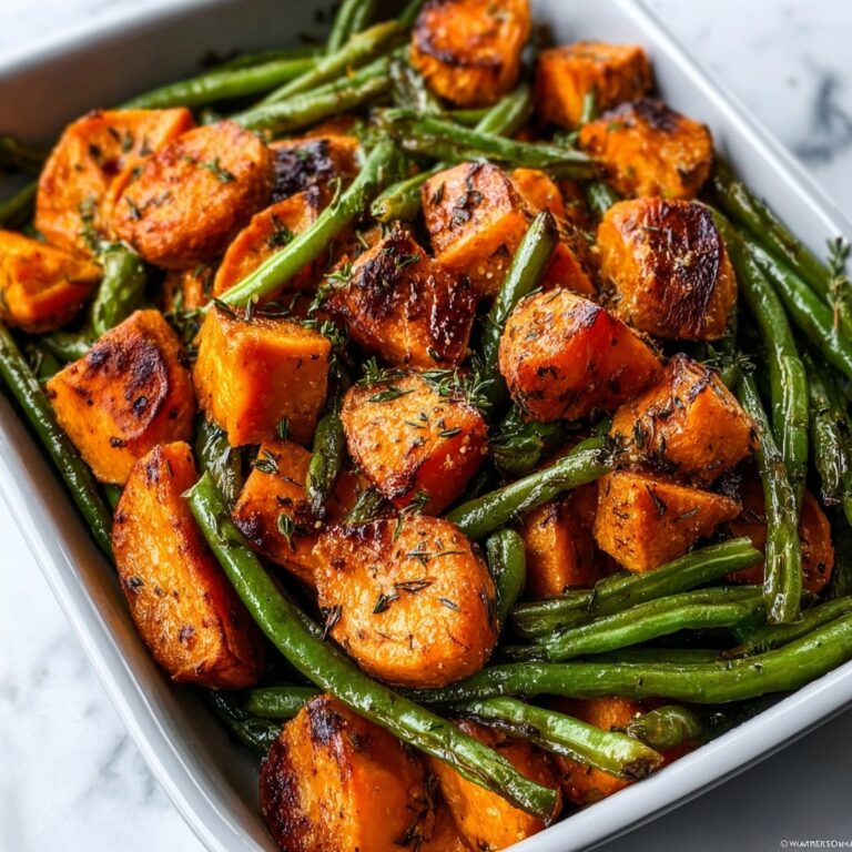 Sweet Potato & Green Bean Tray Bake Recipe