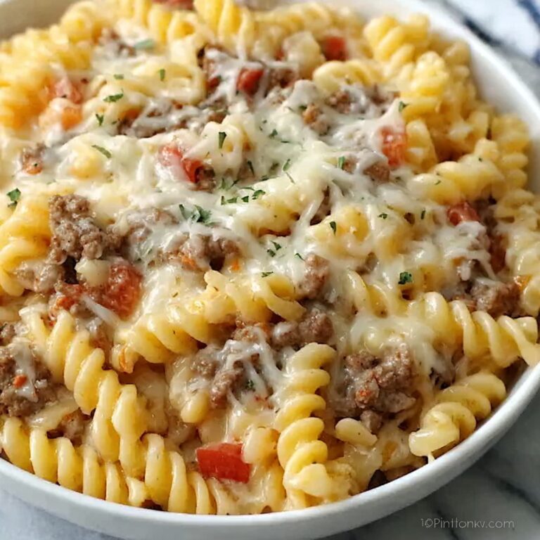 Loaded Cheeseburger Alfredo Pasta Recipe