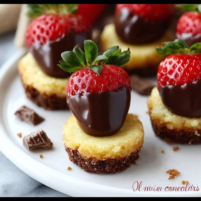 Chocolate-Dipped Strawberry Mini Cheesecakes Recipe