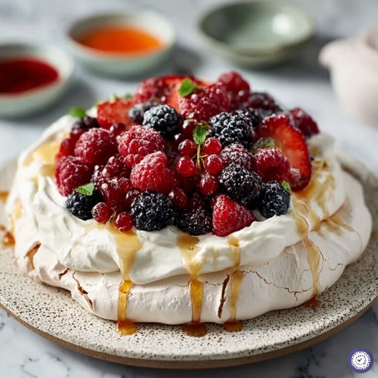 Lemon Myrtle Pavlova with Fresh Berries Recipe