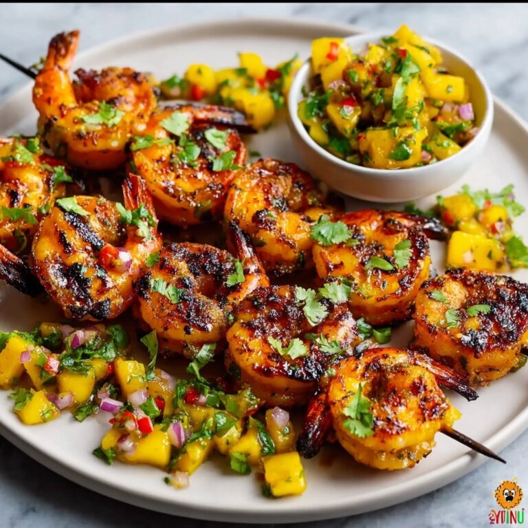 Chilli & Lime Prawn Skewers with Mango Salsa Recipe