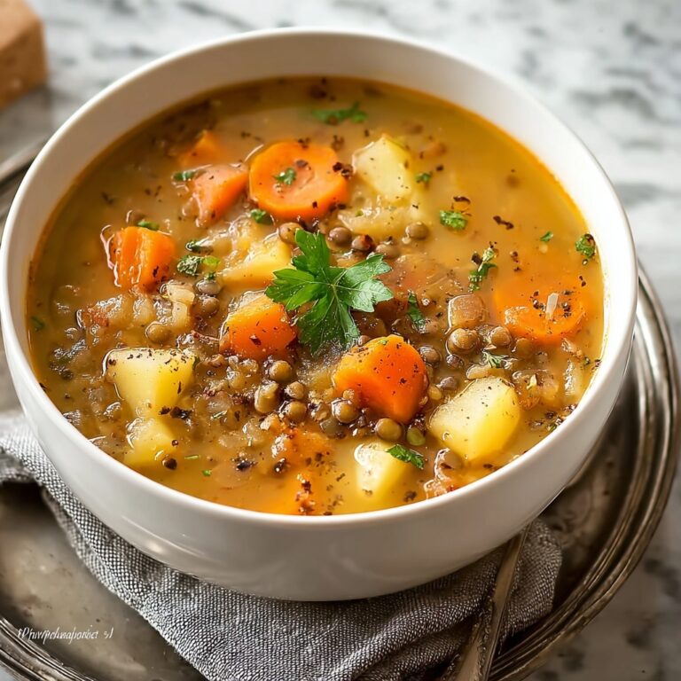 Vegetarian Lentil Soup with Cheddar and Sour Cream Recipe