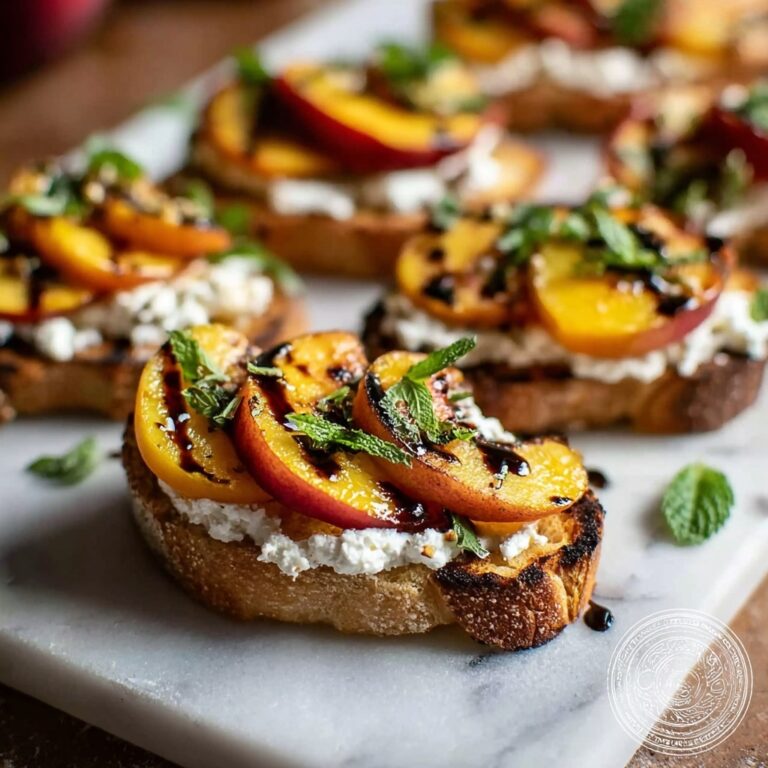 Peach Bruschetta with Whipped Ricotta Recipe
