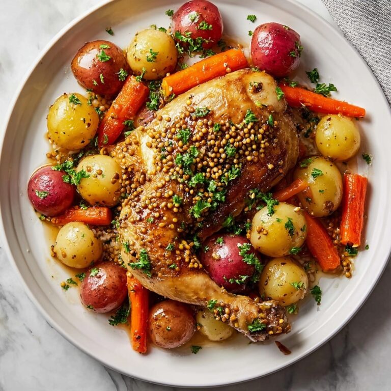 Maple-Mustard Glazed Chicken with Roasted Potatoes and Carrots Recipe